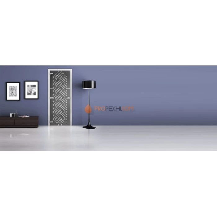 Стеклянная межкомнатная дверь DoorWood с рисунком MG-13 Графит, 2000х700 мм