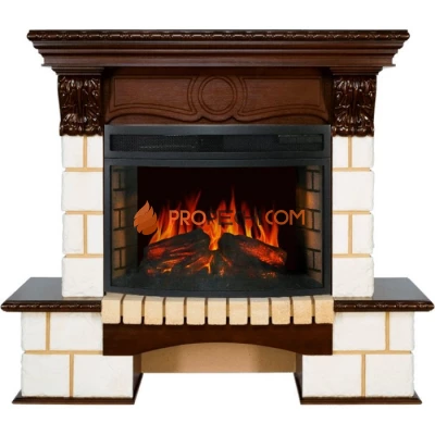 Каминокомплект Royal Flame Pierre Luxe - Шампань / Темный дуб с очагом Dioramic 25 LED FX