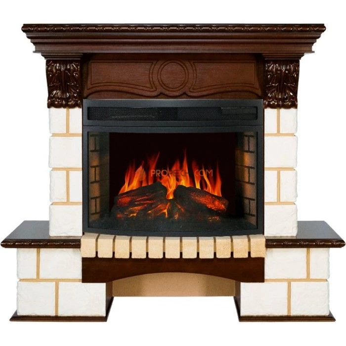 Каминокомплект Royal Flame Pierre Luxe - Шампань / Темный дуб с очагом Dioramic 25 LED FX