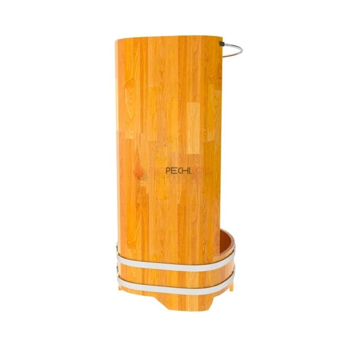 Душевая кабина BentWood большая с держателем для шторки (лиственница натуральная сращенная)