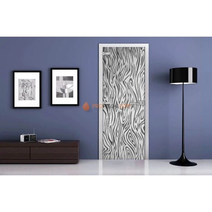 Стеклянная межкомнатная дверь DoorWood с рисунком MG-35 Графит, 2000х700 мм