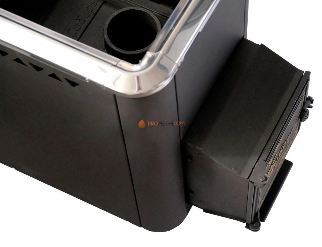 Чугунная банная печь "Сибирь-18" конвекционная с чугунной топочной дверцей