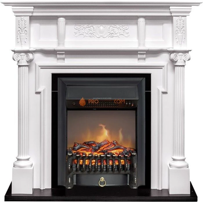 Каминокомплект Royal Flame Oxford - Белый с очагом Fobos FX M Black
