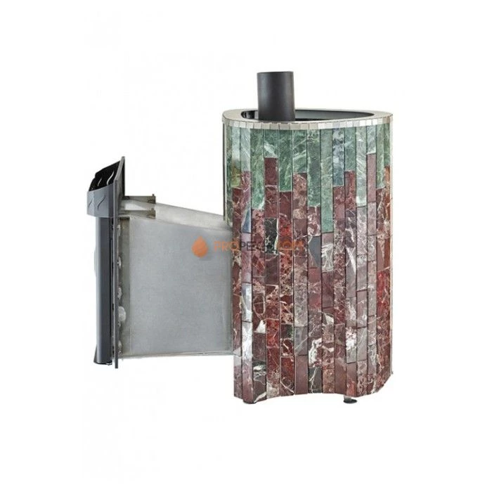 Дровяная печь для сауны Ферингер Макси До 30 м³ - Змеевик + Россо Леванте - обрамление Металл