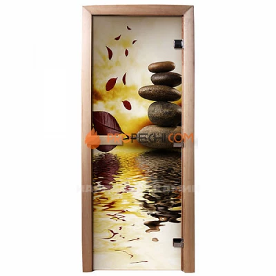 Дверь для бани с фотопечатью А056
