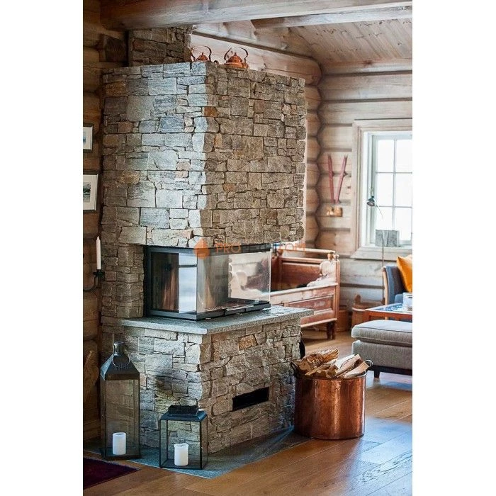 Панель из грубого камня Кварцит серо-зелёный (550х200мм) упак. (4шт/0,44м2)