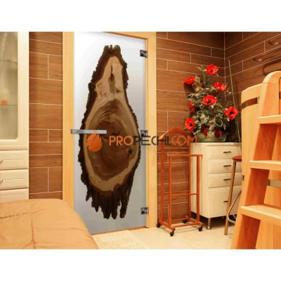 Дверь для бани DoorWood с фотопечатью (СЛЭБ-16), 2000x800 мм