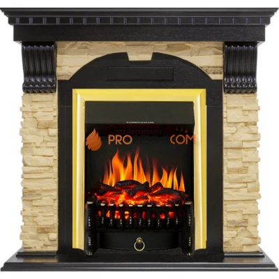Каминокомплект Royal Flame Dublin - Венге / Сланец с очагом Fobos FX Brass
