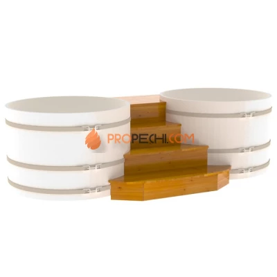 Подиум BentWood на 2 купели D 1,5 Рустик натуральный