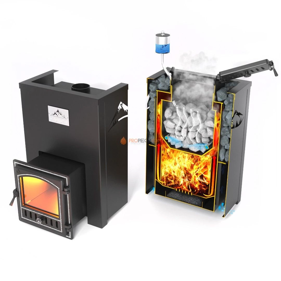 Банная печь Эверест INOX 25 (280) в кожухе ГОРЫ