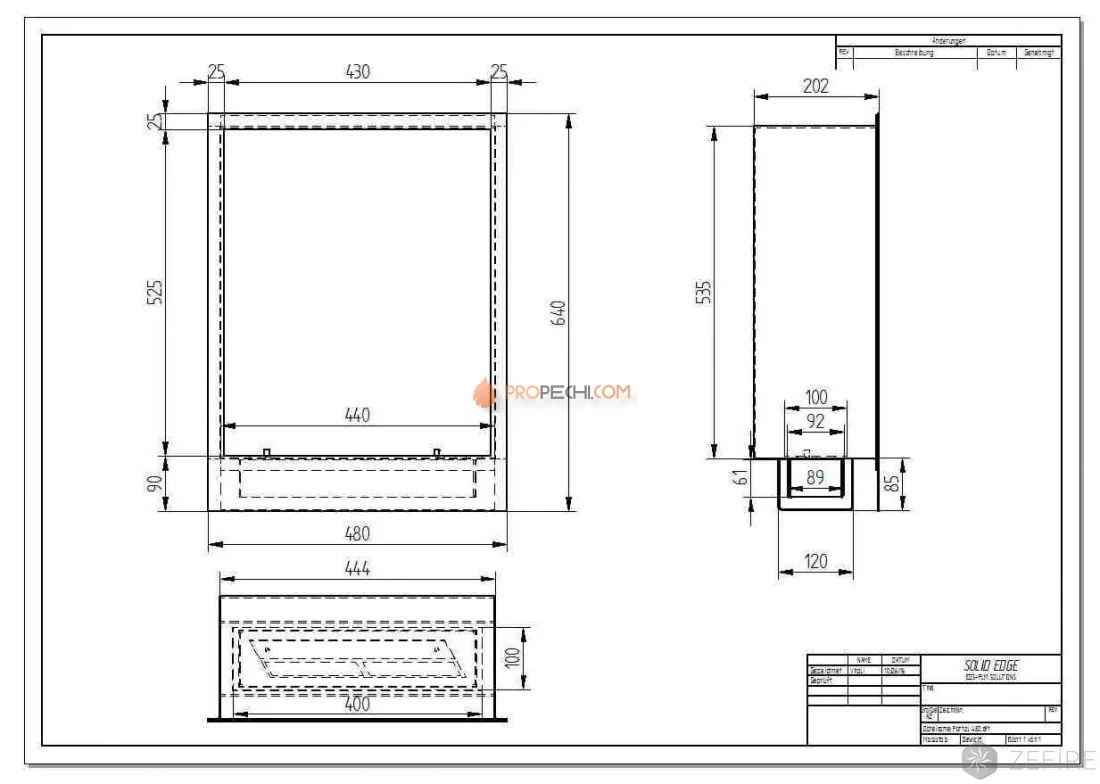 Биокамин Zefire Standart 480 для встраивания в портал