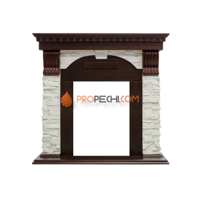 Портал Royal Flame Dublin - Темный дуб / Сланец белый