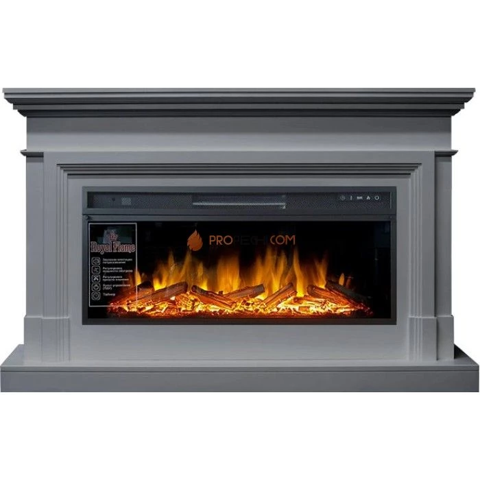 Каминокомплект Royal Flame Coventry - Серый (Ширина 1400 мм) с очагом Vision 42 LOG LED