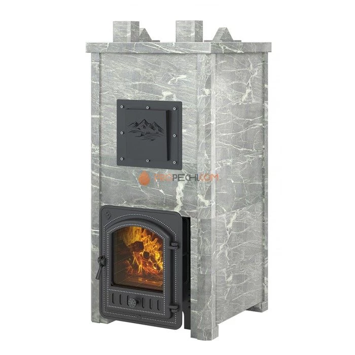 Печь для бани Эверест Легкий пар Профи каменка из нерж. стали, Талькохлорит, S-50 мм