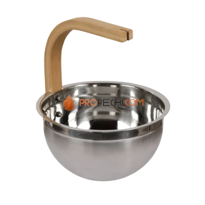 Ведро SAWO стальное 5л., ручка изогнутая кедр, 373-MD