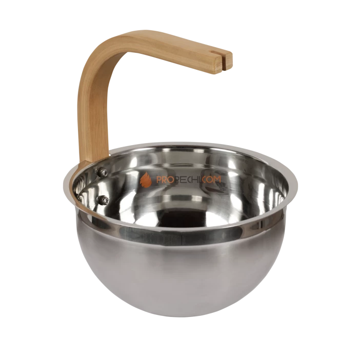 Ведро SAWO стальное 5л., ручка изогнутая кедр, 373-MD