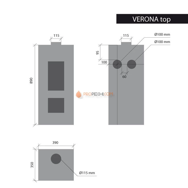 Печь-камин Thorma Verona Top, бежевая