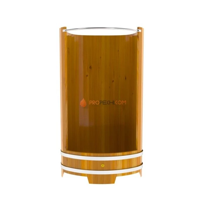 Душевая кабина BentWood большая с держателем для шторки (лиственница натуральная Рустик)