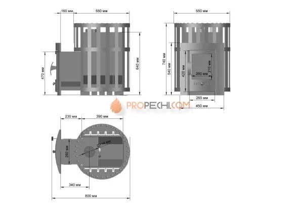 Банная печь Березка "Викинг" 15 Каминная дверца