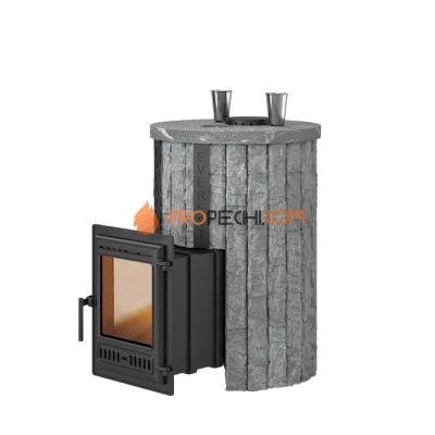 Чугунная печь для бани Эверест Steam Master 30 Ламель Рваный камень, S-20