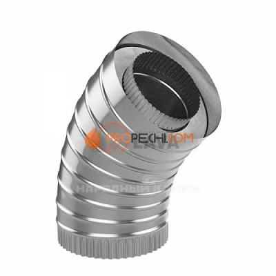 LAVA Сэндвич-отвод 115/180, угол 45*, нерж. 439 (0,5)/439 (0,5)