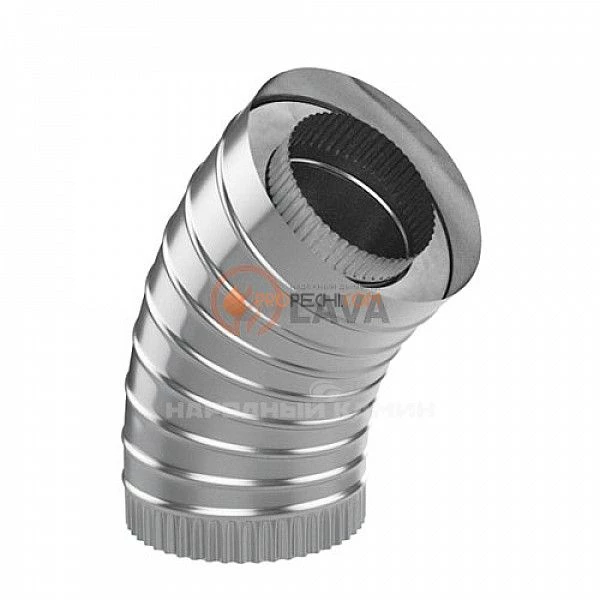 LAVA Сэндвич-отвод 115/180, угол 45*, нерж. 439 (0,5)/439 (0,5)