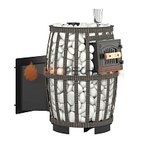 Печь для бани Везувий Легенда Русский пар Ковка 18 Панорама "М"