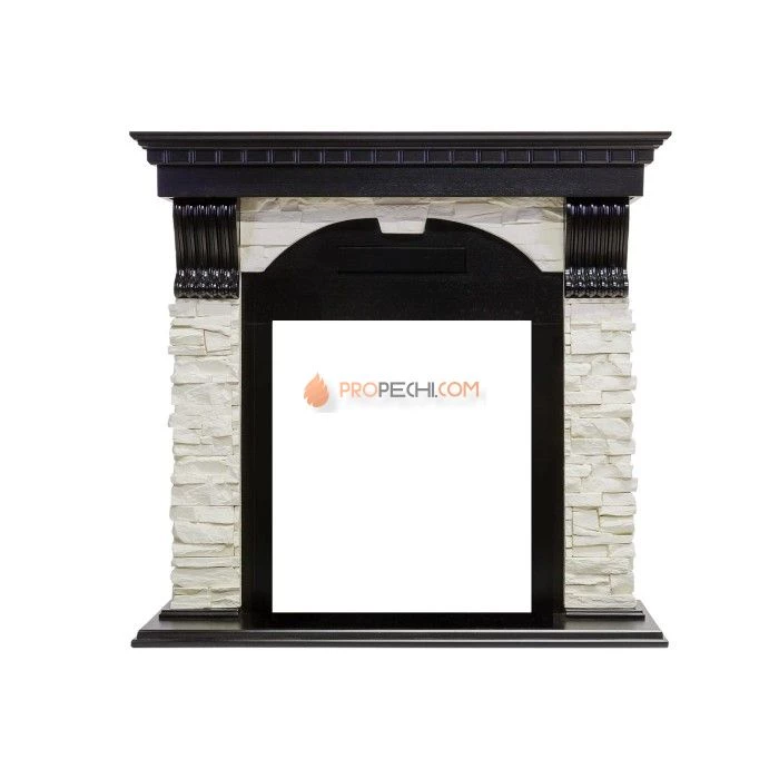 Каминокомплект Royal Flame Dublin - Венге / Сланец белый с очагом Majestic FX M Brass