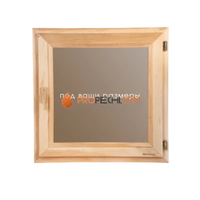 Окно Woodson спец. заказ, глухое, закалённое стекло, ольха