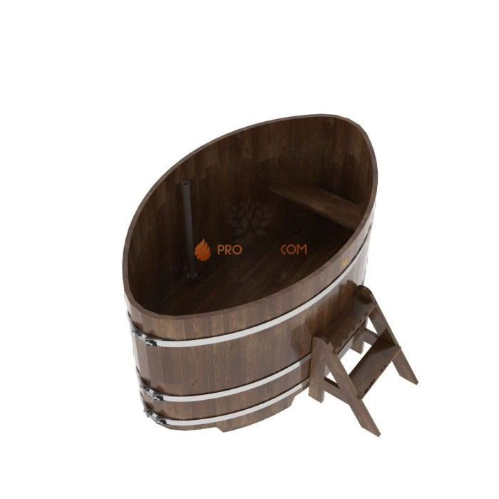 Купель BentWood овальная из сращенных ламелей мореной лиственницы 1,15х1,83