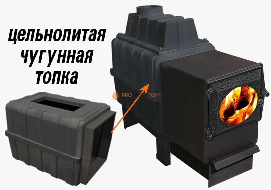 Банная чугунная печь Березка "Воевода" 20 ДТ-3С (под обкладку)