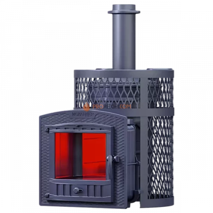 Чугунная печь для бани Гефест Искандер ЗК 25П2 Ураган