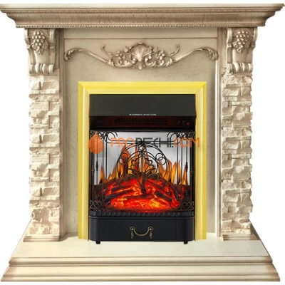Каминокомплект Royal Flame Adriana - Cлоновая кость с очагом Majestic FX M Brass