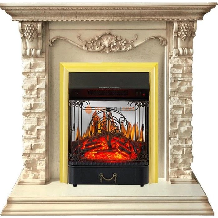 Каминокомплект Royal Flame Adriana - Cлоновая кость с очагом Majestic FX M Brass