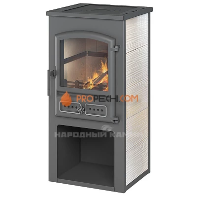 Печь-камин Этна (БКД) с плитой «Бежевый»