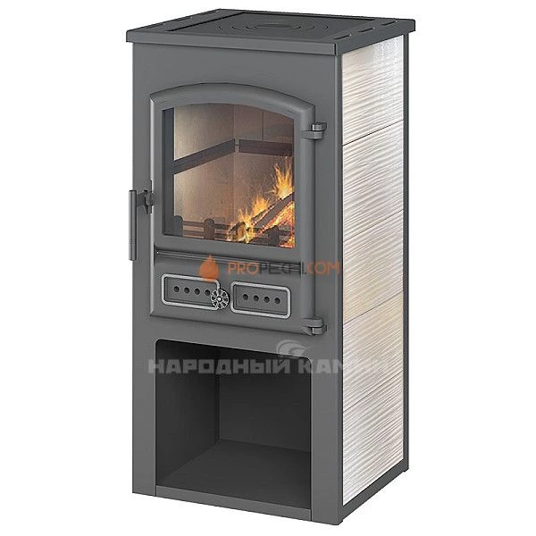 Печь-камин Этна (БКД) с плитой «Бежевый»