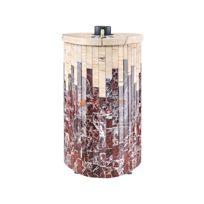 Дровяная печь для бани Ферингер Макси До 38 м³ - Россо Леванте + Окаменевшее дерево