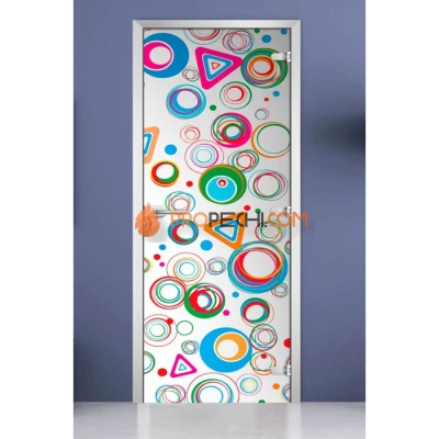 Стеклянная межкомнатная дверь DoorWood с фотопечатью Kids-17, 2000х800 мм