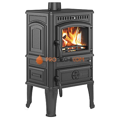 Чугунная печь Везувий LV-12 S "Антрацит" с плитой
