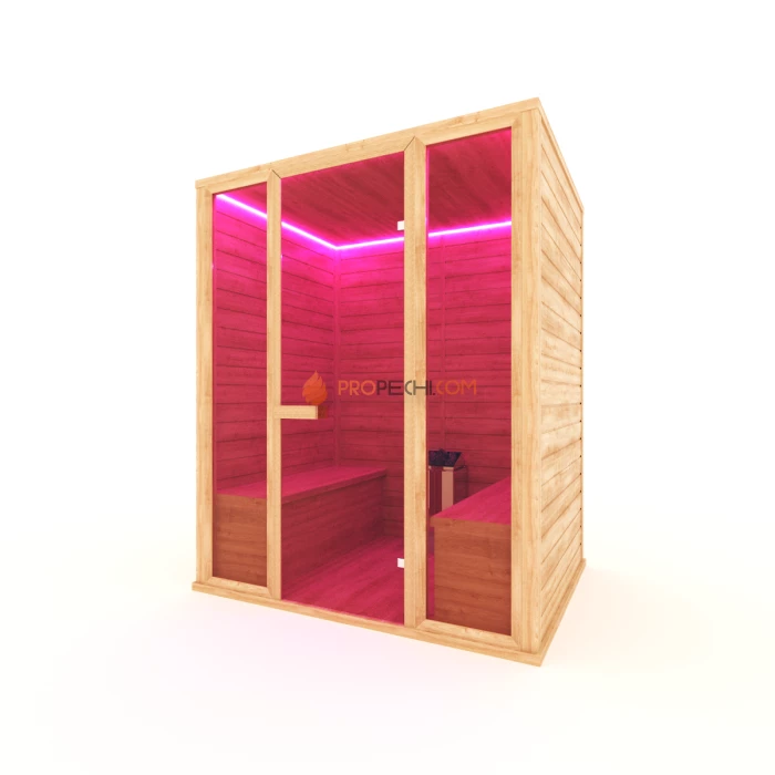 Финская сауна НКЗ 6-местная прямая 180x170x200 см, вход со стороны 170 см