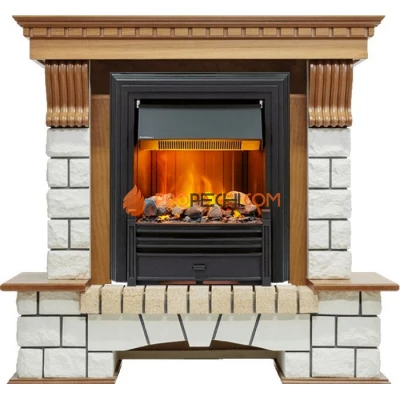 Каминокомплект Dimplex Pierre Luxe - Дуб / Белый (Высота 1020мм) с очагом Brookline Black