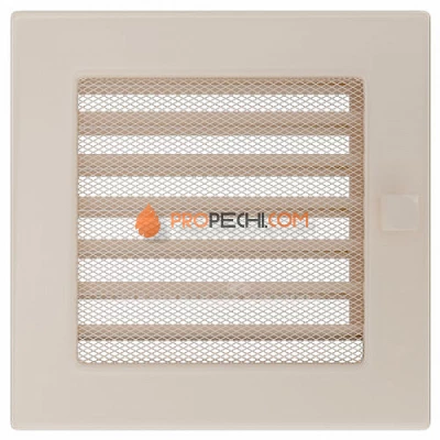 Вентиляционная решетка Kratki 17х17 с жалюзи кремовая
