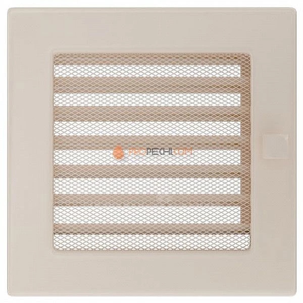 Вентиляционная решетка Kratki 17х17 с жалюзи кремовая