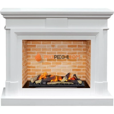 Каминокомплект Dimplex Coventry - Белый / Кирпич с очагом Cassette 600 LNH-INT (с дровами)