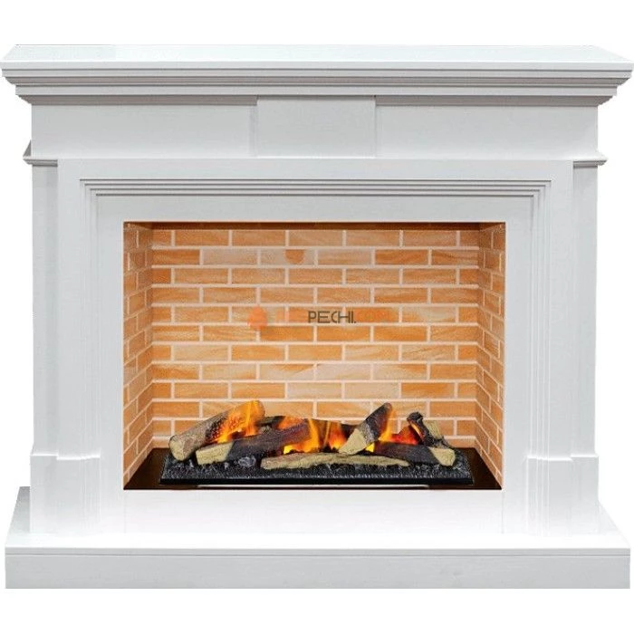 Каминокомплект Dimplex Coventry - Белый / Кирпич с очагом Cassette 600 LNH-INT (с дровами)