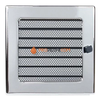 Вент.решетка 170х170 мм. никель.  с жалюзи