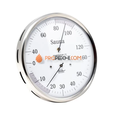 Термометр-гигрометр для сауны Fischer в корпусе из нержавеющей стали