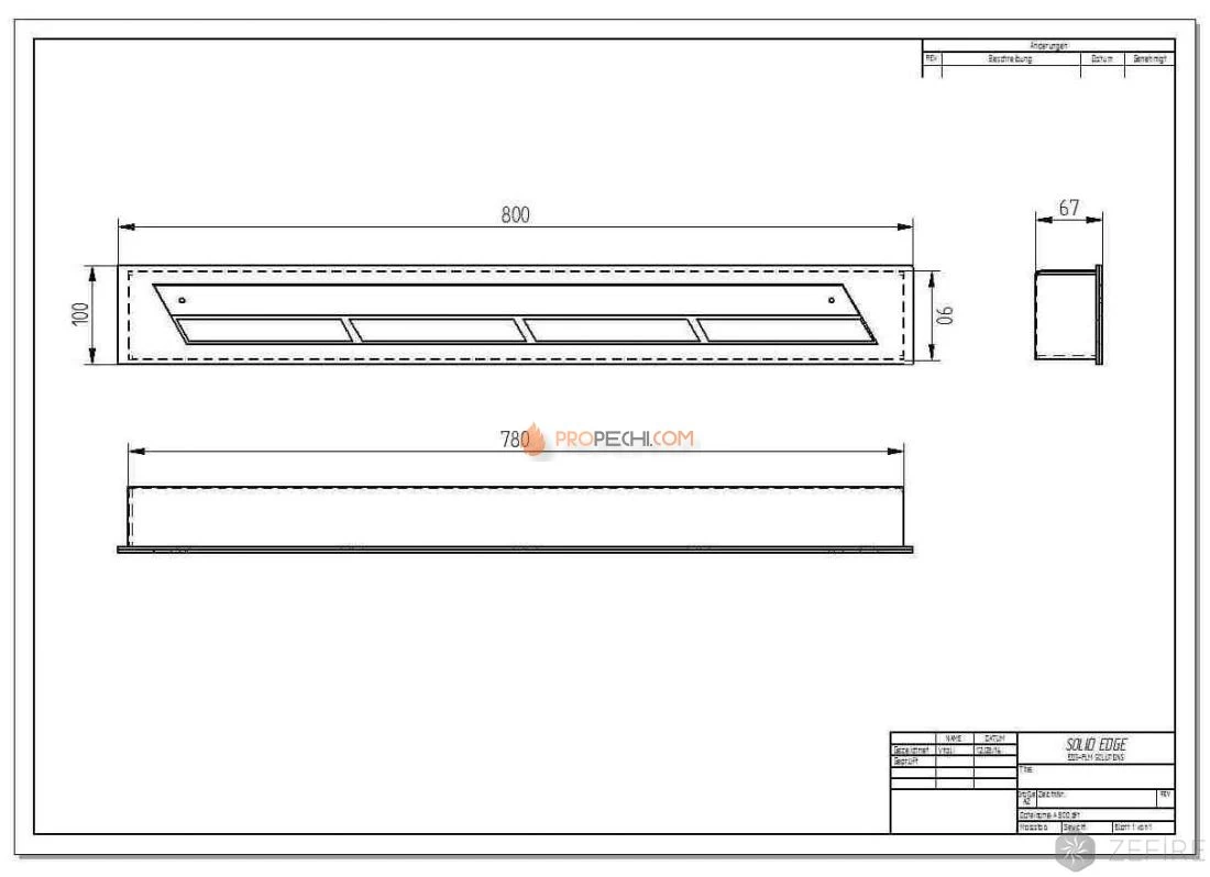 Прямоугольный контейнер Zefire 800