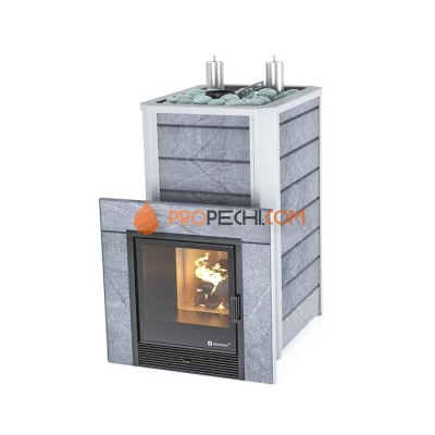 Дровяная печь для бани ИзиСтим Ялта 35 К в камне Талькохлорит