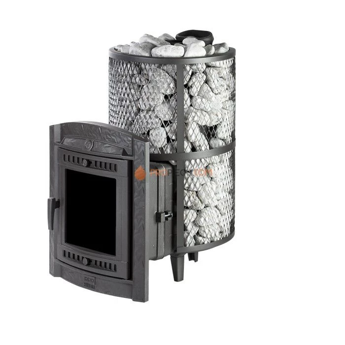 Чугунная печь для бани Атмосфера XL+ сетка нержавейка